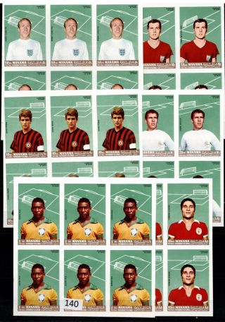 // 6x Manama - Mnh - Imperf - Soccer - Famous Players -