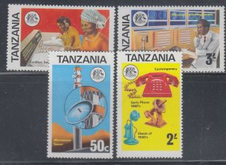 Tanzania 1976 Telecommunications Sc 54 - 57 Complete Very Lightly Hinged