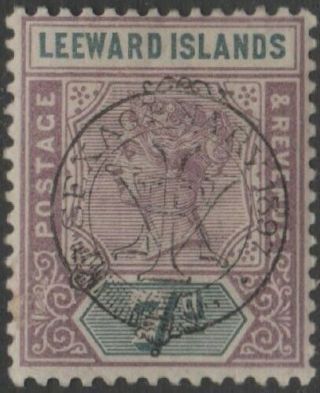 Leeward Islands Qv Scott 14 Sg14 Lightly Hinged