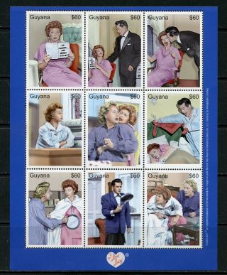 Guyana - - 11 Souvenir Sheets " I Love Lucy " Issue