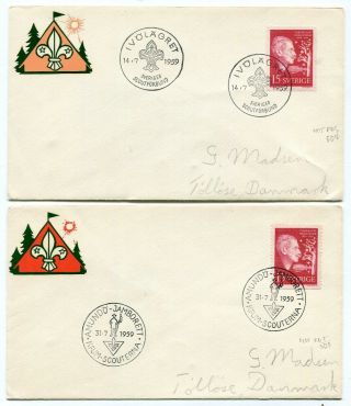 Sweden 1959 Scout Jamboree - Two Different Cancels - Covers -