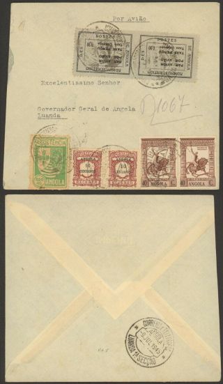 Angola 1945 - Registered Air Mail Cover To Luanda D193