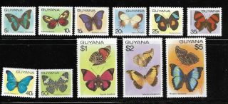 Guyana - 1978 - 80 - Nh 11 Butterflies - Scott 279//289