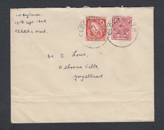 Ireland 1949 Sword & Cross First Day Cover Fdc Cloch Liath To Greystones Cv €100