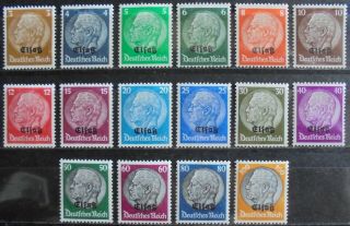 German Reich 1940 Occupation Of Alsace,  Complete Set Of 16 M/h