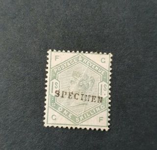 Gb Queen Victoria Sg 196s 1s Dull Green " Specimen " M/mint