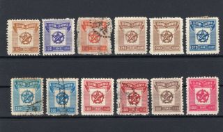 China Central Liberated Area Overcompl.  Set Of12 Stamps With Variants Cc70 - Cc77