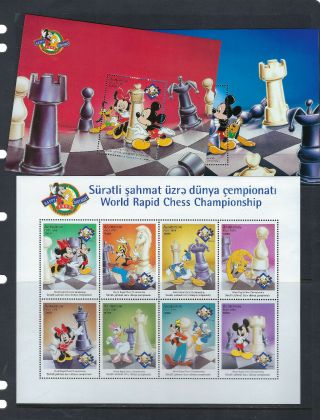 Azerbaijan Scott 679 680 681 Disney Stamps Souvenir Sheets Mickey Donald Duck