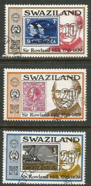 Swaziland 1979 Sir Rowland Hill Originator Penny Postage Complete Vfu Set 1020