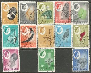 Swaziland 1962 Pictorial Definitive Set Sc 92 - 104 Part Set Good Cancels 692