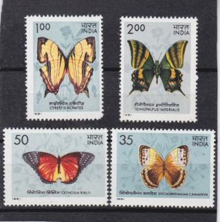 India 1981 Sc 935/8 Butterfly,  Set Mnh P994