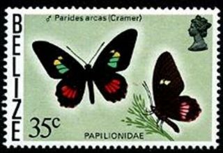 Herrickstamp Belize Sc.  355a Butterflies Nh Stamps