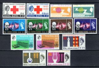 Hong Kong 1963 - 1966 China Qeii Selection Of Complete Sets Of Mlh Stamps