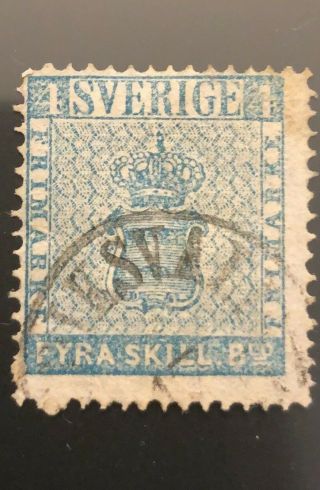 Vintage (1855 - 1862) Sweden Stamps Scott 2,  6,  8,  13 - (cv $140)
