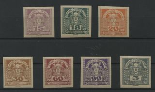 Austria 1920 Newspaper Stamps Complete Set On Thick Paper (" Y ") Mlh