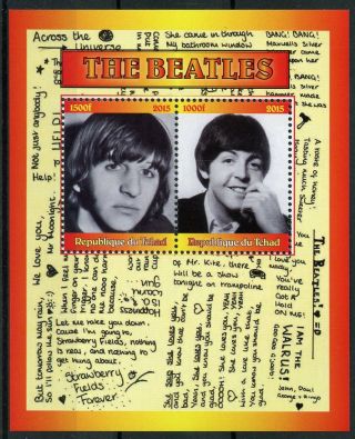 Chad 2015 Mnh The Beatles Paul Mccartney Ringo Starr 2v M/s Music Stamps