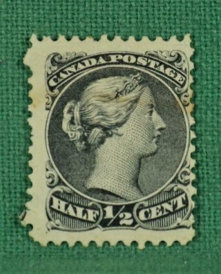 Canada Stamps 1868 1/2c Black H/m No Gum (r128)