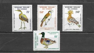 Congo 1978 Birds Set Of 4 Nh