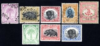 Liberia 1896 - 1905 Group Of 8 Stamps Mi 45 - 48,  54 (ii),  55 - 57 Mh/used Cv=15.  5€
