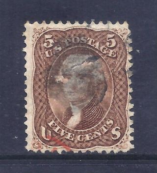 Us Stamps - 95 - Scarce Beauty - 5 Cent Jefferson Issue W/f Grill - Cv $850