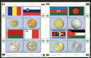 Below Face B69 Mnh 2010 Austria Un S/s Flags Money Coins Slovenia Romania