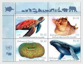 Year 2019/04 - United Nations Ny - Endangered Species 4v Mnh/