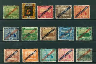 Germany 1922 Saargebiet Official Overprinted Full Set Of Stamps Sg O98 - O101