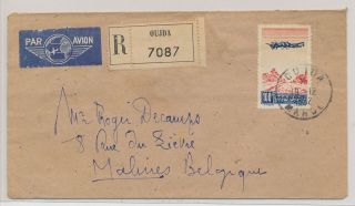 Lk52887 Morocco 1952 Air Mail To Mechelen Registered Cover