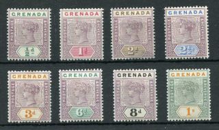 Grenada 1895 - 99 Set Sg48/55 Mlh/mm Cat £110 - See Desc