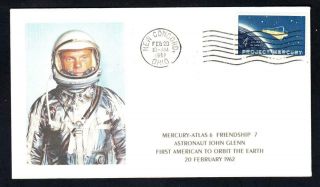 Ma - 6 John Glenn Project Mercury Stamp 1193 Fdc Space Cover 1 Made (2436)