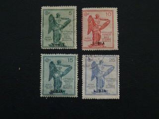 Italian Libya Stamps Sg 34/37 Set Of 4 Issued 1922 Mm & Gu Opt With T3 Victory.