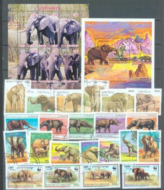 Thematics Elephants 1994 - 2011 4 Sets (22 Stamps) 1 Sheet Of 6 And 1 Ms