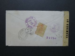 Uruguay 1944 Registered Censor Cover to USA - Z8724 2