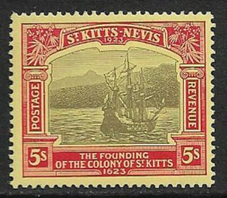 St.  Kitts - Nevis 1923 Tercentenary 5/ - Sg 59 Mh/ (cat £90)