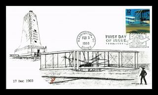 Dr Jim Stamps Us Celebrate The Century Kitty Hawk Wright Brothers Fdc Cover