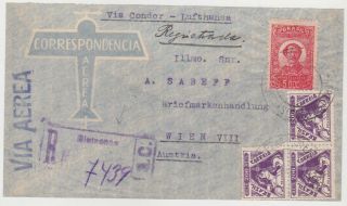 Brazil 1935 Reg.  Airmail Cover Blumenau To Wien Austria
