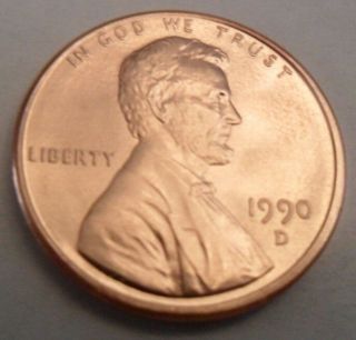 1990 D Lincoln Memorial Cent / Penny