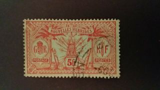 Nouvelles Hebrides Scarce Old 5f Stamp As Per Photo.  Cv $70.  00.