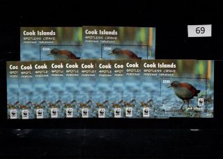 / 12x Cook Islands - Mnh - Birds - Nature - Wwf -