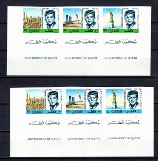 Qatar 1966 Kennedy Complete Set Of Imperf Mnh Stamps Unmounted