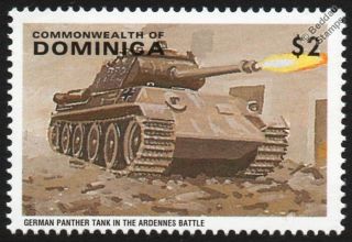 Wwii German Panzer (panther) Tank In The Battle Of Ardennes Stamp
