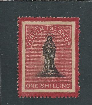 British Virgin Is 1867 1s Black & Rose - Carmine On Toned Paper Mm Sg 19 Cat £85