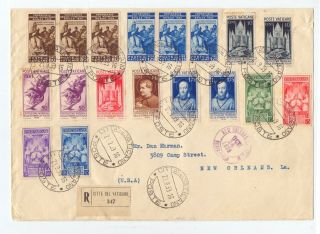 Vatican 1939 Large Multi - Franked Cover With 18 Stamps Cat £408