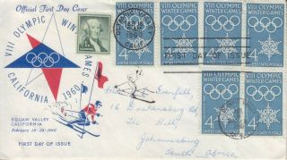 U.  S.  A.  Fdc Viii Olympic Winter Games California1960 Mailed To South Africa