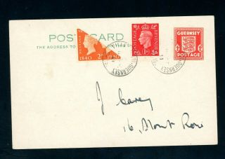 Guernsey 1941 Occupation With Bisect/arms 1d/gb 1d Franking (m147)