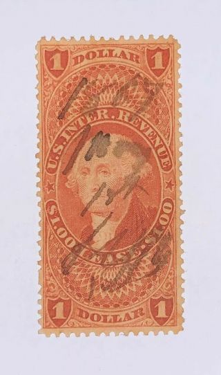 Travelstamps: 1862 - 71 Us Stamps Scott R70c Revenue Stamp,  Lease,  $1 Dollar
