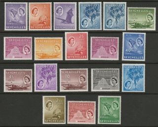 Seychelles 1954 Elizabeth Ii Definitive Set Complete X19 Mm