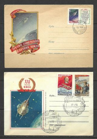 Russia Fdc Stamp Lot Scott 2083,  2159 - 60 1958 - 59 Sputnik Space