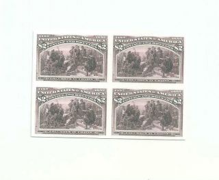 U.  S.  Stamps Scott 242p4 Two Dollar Columbian Block Proofs On Card