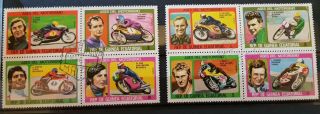 Rep.  De Guinea Ecuatorial.  Motorcycle Riders [8]stamps Block